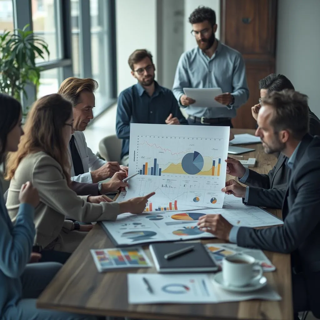 Equipo realizando diagnóstico empresarial